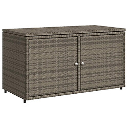 vidaXL Armoire de rangement jardin gris 110x55x60,5 cm résine tressée