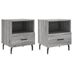 Maison Chic Lot de 2 Tables de chevet,Table de nuit,Table d'appoint pour salon sonoma gris 40x35x47,5 cm -MN19720