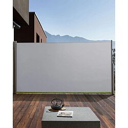 Beliani Auvent de jardin latéral rétractable gris clair 160 x 300 cm DORIO