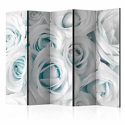 Paris Prix Paravent 5 Volets Satin Rose Turquoise 172x225cm 