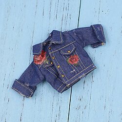 veste de jeans de poupée Vêtement de Poupée Veste en Jean Décoration pour 12'' Poupée Blythe Doll Azone Licca Pullip