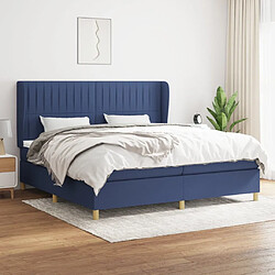 Maison Chic Lit Adulte - Lit simple Lit à sommier tapissier avec matelas moelleux - Meuble de Chambre - Bleu 200x200 cm Tissu -MN52897