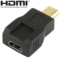 Wewoo Adaptateur or et noir Micro HDMI mâle plaqué à micro femelle HDMI