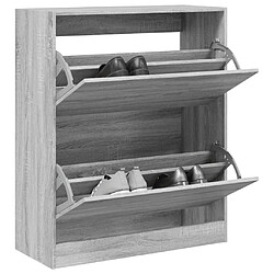 Maison Chic Armoire à chaussures | Meuble de rangement à chaussures Meuble d'Entrée sonoma gris 80x34x96,5cm bois d'ingénierie -MN90071