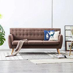 vidaXL Canapé à 3 places revêtement en tissu 172x70x82 cm marron 