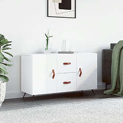 Maison Chic Buffet,Meuble de Rangement,commode pour salon,Cuisine blanc brillant 100x36x60 cm bois d'ingénierie -MN47799