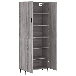 Avis vidaXL Buffet haut Sonoma gris 69,5x34x180 cm Bois d'ingénierie