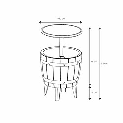 Glacière Table d'Appoint de Jardin en Résine Beige Gardiun 37 L 48,5x48,5x57/82cm 3 en 1 Table/Glacière/Chaise Gris pas cher