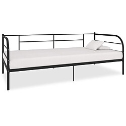 vidaXL Cadre de lit de repos sans matelas noir métal 90x200 cm