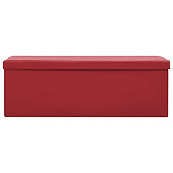 Avis Maison Chic Banc de rangement | Meuble de rangement d'Entrée | Coffres d'Intérieur pliable Rouge bordeaux PVC -MN10828