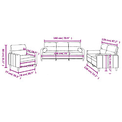 Acheter vidaXL Ensemble de canapés 3 pcs avec coussins jaune clair tissu