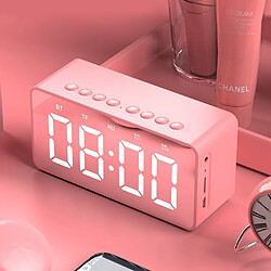 Wewoo Enceinte Bluetooth Haut-parleur AEC BT506 avec miroiraffichage de l'horloge LEDdouble réveilSnoozeappel mains libres HDchaîne stéréo haute fidélité rose