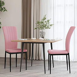 Maison Chic Lot de 2 Chaises à manger,Chaise pour cuisine,Solide Structure Rose Velours -MN70227