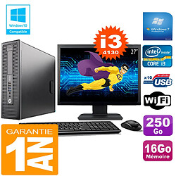 PC HP EliteDesk 800 G1 SFF Core I3-4130 16Go Disque 250 Go Wifi W7 Ecran 27" · Occasion 