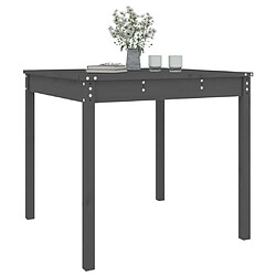 Avis vidaXL Table de jardin gris 82,5x82,5x76 cm bois massif de pin