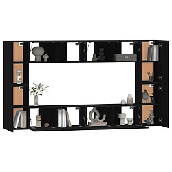 Acheter Maison Chic Ensemble de meubles TV 8 pcs | Banc TV Moderne pour salon | Meuble de Rangement - Noir Bois d'ingénierie -MN61895