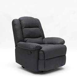 Avis LE ROI DU RELAX Fauteuil relax en tissu design repose-pieds inclinable 4 roues Maura | Couleur: Noir