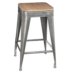 Atmosphera, Createur D'Interieur Tabouret de bar Joris - H. 60 cm - Gris