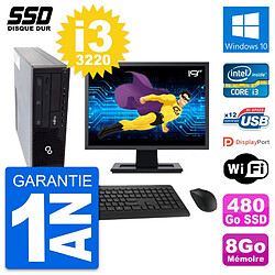 PC Fujitsu E910 DT Ecran 19" Intel i3-3220 RAM 8Go SSD 480Go Windows 10 Wifi - Occasion