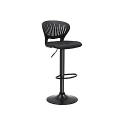 Helloshop26 Tabourets de bar lot de 2 hauteur réglable assise rembourrée dossier en forme de couronne tissu respirant pivotant pour cuisine bar noir 12_0002450