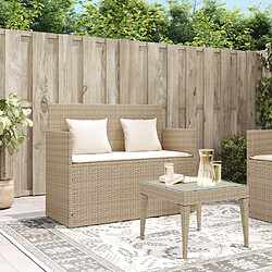 Avis Maison Chic Banc de jardin avec coussins | Banquette de jardin | Chaise Relax beige résine tressée -MN80819