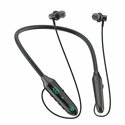 Acheter Casque Bluetooth Sans Fil Type Suspendu Au Cou Casque À Affichage Numérique Écouteur De Jeu À Faible Latence Bleu Brillant