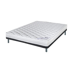 Ebac Matelas + sommier 140x190 Marly - Soutien ferme - Sommier démonté - Made in France