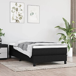 vidaXL Matelas de lit à ressorts ensachés Noir 100x200x20 cm Tissu 