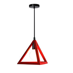 Stoex Suspension Luminaire Industrielle Contemporain, Lustre Abat-Jour Plafonnier en Métal Fer Cage E27 (Rouge)