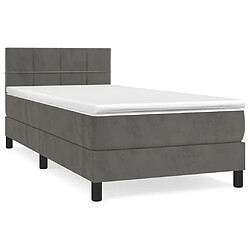 vidaXL Sommier à lattes de lit avec matelas Gris foncé 100x200 cm