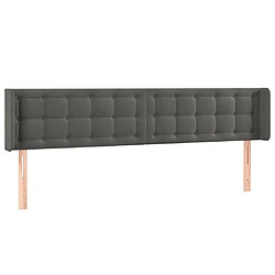 Avis Maison Chic Tête de lit scandinave à LED,meuble de chambre Gris foncé 163x16x78/88 cm Velours -MN98154