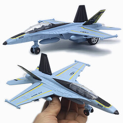 Diecast Pull Back LED Light & Sound USA F / A-18 Strike Fighter Sky Blue