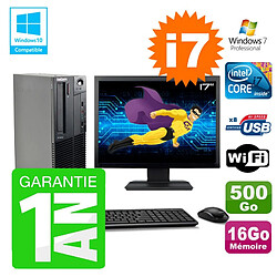 PC Lenovo M91p SFF Intel I7-2600 16Go Disque 500Go Graveur Wifi W7 Ecran 17" · Occasion 