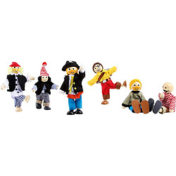 Small Foot Petites poupées souples"Pirates" en bois