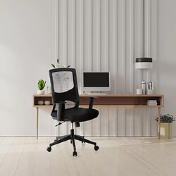 Siège de bureau / Fauteuil de direction LAVITA, tissu maille noir / noir hjh OFFICE pas cher