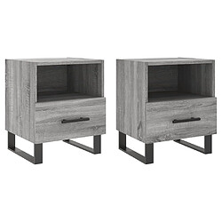 Maison Chic Lot de 2 Tables de chevet,Table de nuit,Table d'appoint pour salon sonoma gris 40x35x47,5 cm -MN53017