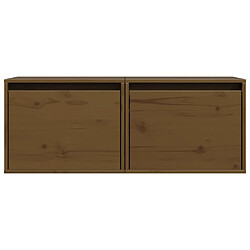 Acheter vidaXL Armoires murales 2pcs Marron miel 45x30x35cm Bois de pin massif