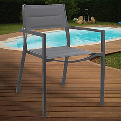 Avis Lot de 4 Chaises de jardin Exterieur empilable Fauteuil Terrasse en aluminium