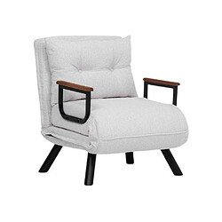 Hanah Home Fauteuil convertible en tissu effet bouclette Sando crème.