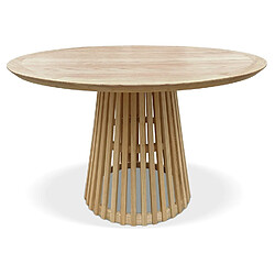 Alterego Table à manger ronde 'PERI' en bois naturel - ø 120 cm