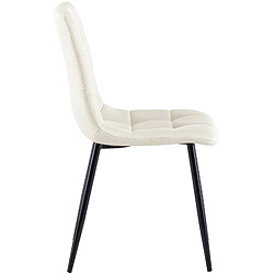 Avis Decoshop26 Lot de 4 chaises de salle à manger en tissu crème pieds métal noir design moderne et confortable CDS10411