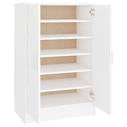 vidaXL Armoire à chaussures Blanc 60x35x92 cm Bois d’ingénierie pas cher