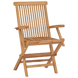 Maison Chic Lot de 2 Chaises pliables de jardin - Fauteuil d'extérieur Bois de teck solide -MN80515