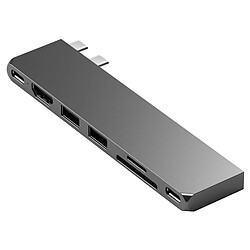 Hub Macbook Satechi Pro Hub Slim Gris, USB USB-C HDMI 4K Lecteur Carte 