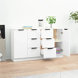 Avis Maison Chic Ensemble de 2 Buffets,commode,console pour rangement Blanc 60x30x70 cm Bois d'ingénierie -MN57867