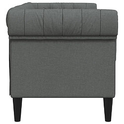 Acheter vidaXL Canapé Chesterfield 2 places gris foncé tissu