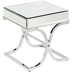 Vivenla Table d'appoint ultra design en miroir avec piètement en acier inoxydable croisé L. 45 x P. 40 x H. 60 cm collection NOVE