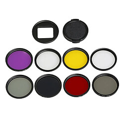 Wewoo Filtre rouge et jaune Violet pour GoPro HERO5 Sport Action Caméra Professionnel 52mm à Lentille CPL + UV + ND8 + ND2 + étoile 8 + + + FLD / Étanche Boîtier Anneau