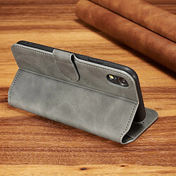 Avis Etui en PU style rétro gris pour votre Apple iPhone XR