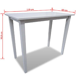 Acheter vidaXL Table de bar en bois Blanc